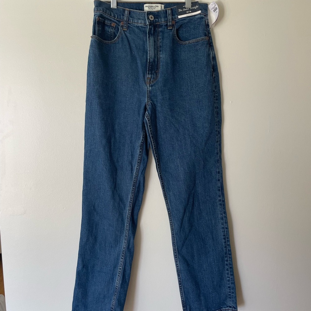 Abercrombie Ankle Straight Ultra High Rise Jeans